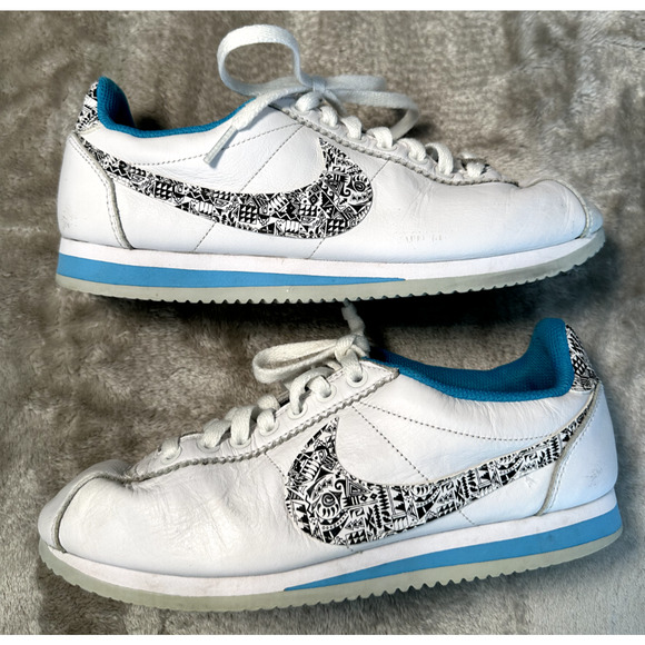 Nike Cortez '72 ‘N7’ White Leather Blue Athletic Sneakers Size 10 CJ1154-100 - Picture 3 of 9